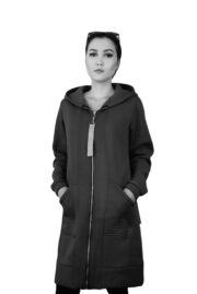 Długa bluza damska 085 czarna - obrazek 2