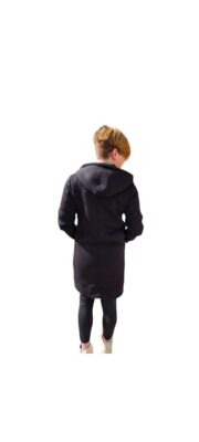 Długa bluza damska 085 czarna - obrazek 3