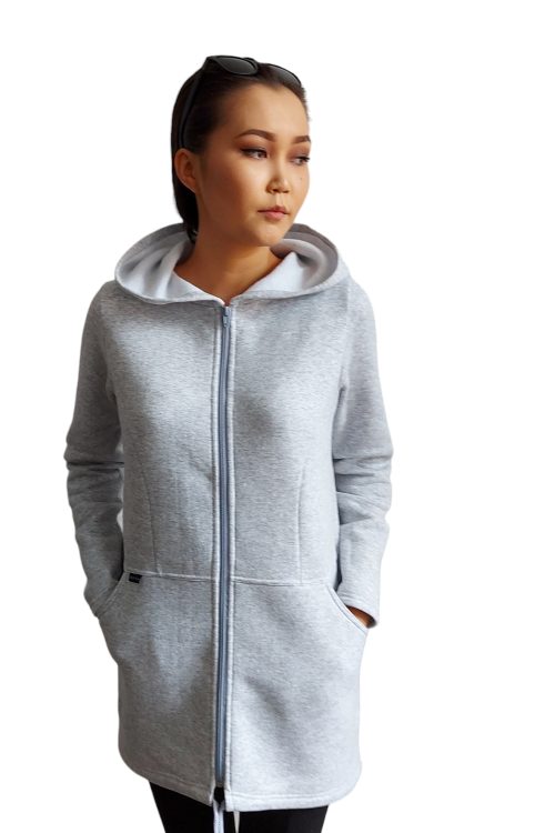 Bluza codzienna zasuwana z kapturem szara